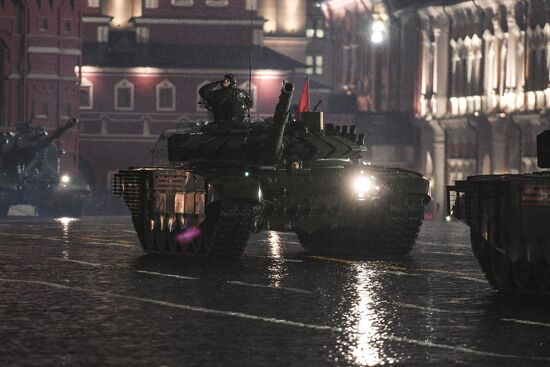 Rehearsing for Victory Day parade on Red Square