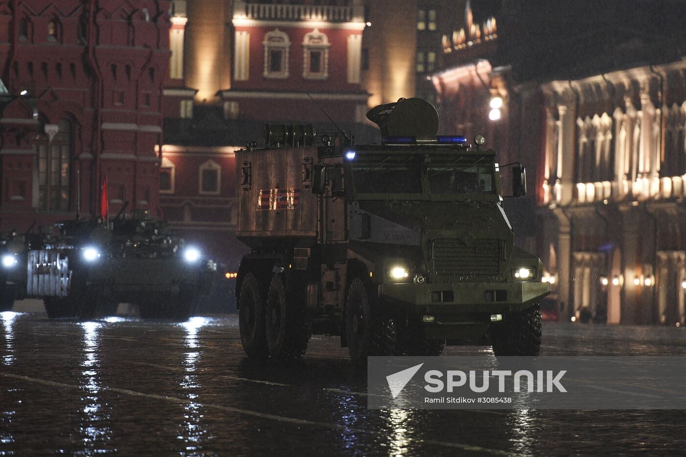 Rehearsing for Victory Day parade on Red Square