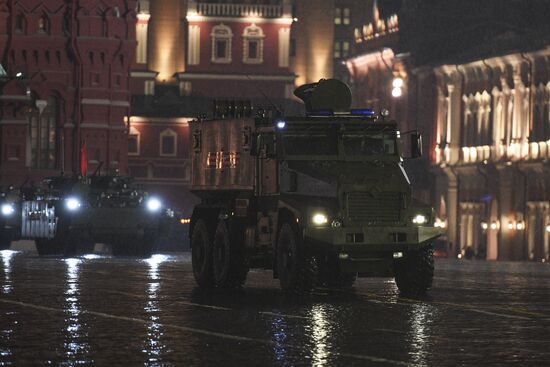 Rehearsing for Victory Day parade on Red Square