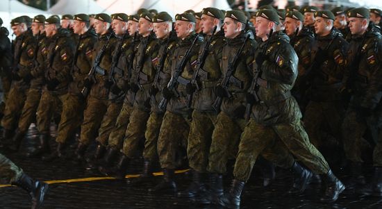 Victory Day Parade rehearsal on Red Square