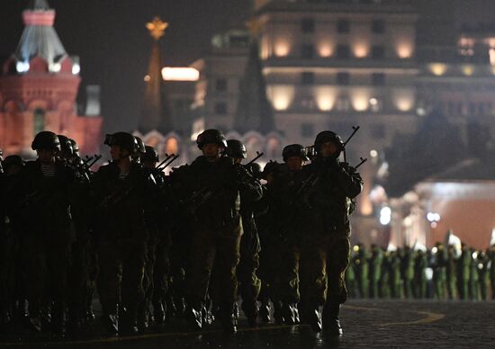 Rehearsing for Victory Day parade on Red Square
