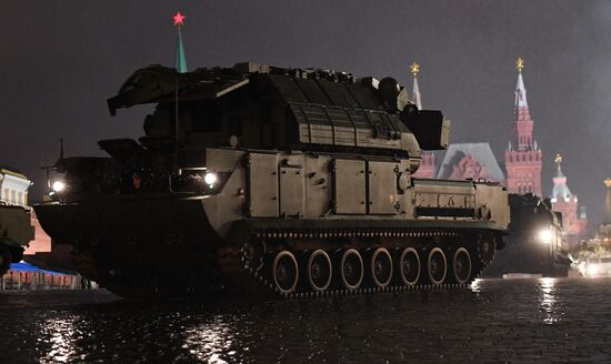 Rehearsing for Victory Day parade on Red Square