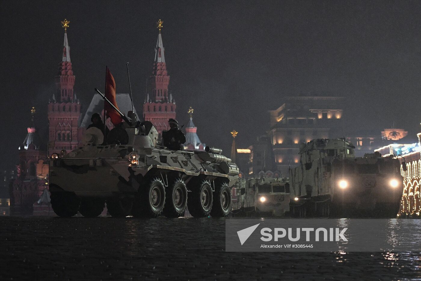 Rehearsing for Victory Day parade on Red Square