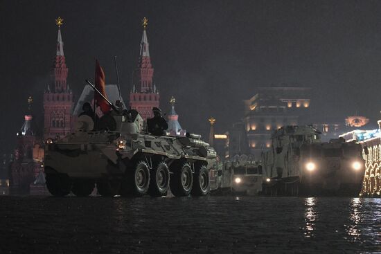 Rehearsing for Victory Day parade on Red Square
