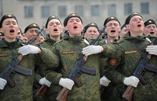 Victory Day Parade rehearsal in Chita