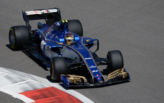 Car racing. Formula 1 Grand Prix of Russia. Free races. First session