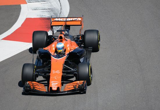 Car racing. Formula 1 Grand Prix of Russia. Free races. First session