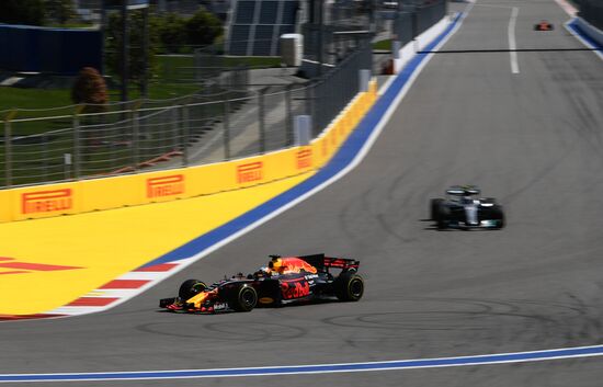 Car racing. Formula 1 Grand Prix of Russia. Free races. First session