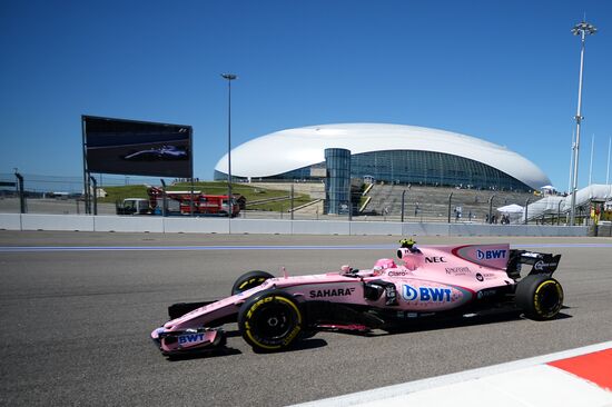 Car racing. Formula 1 Grand Prix of Russia. Free races. First session