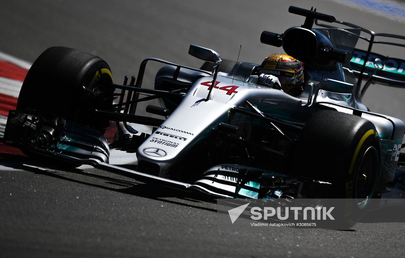 Car racing. Formula 1 Grand Prix of Russia. Free races. First session