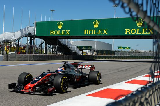 Car racing. Formula 1 Grand Prix of Russia. Free races. First session