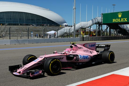 Car racing. Formula 1 Grand Prix of Russia. Free races. First session