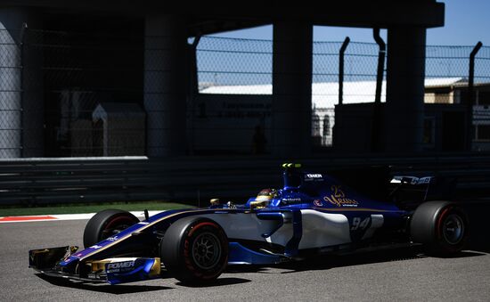 Car racing. Formula 1 Grand Prix of Russia. Free races. First session