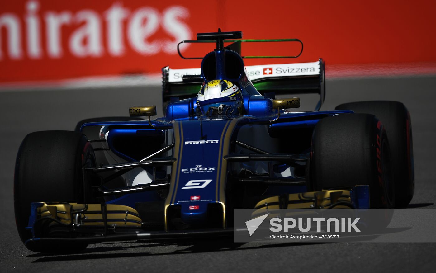 Car racing. Formula 1 Grand Prix of Russia. Free races. First session