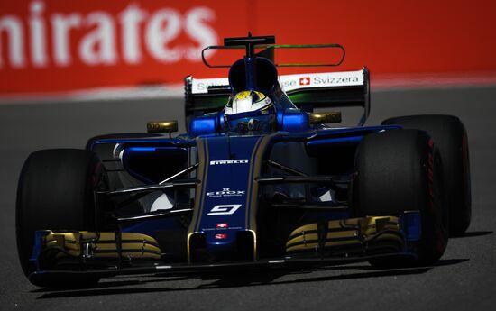 Car racing. Formula 1 Grand Prix of Russia. Free races. First session