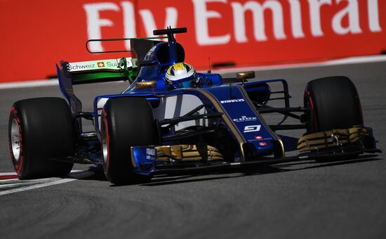 Car racing. Formula 1 Grand Prix of Russia. Free races. First session