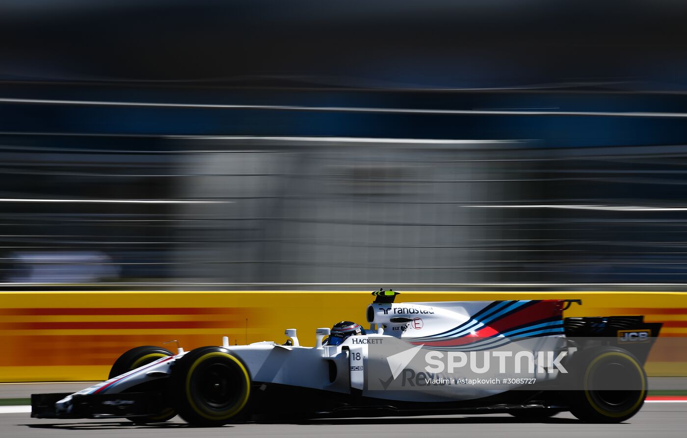 Car racing. Formula 1 Grand Prix of Russia. Free races. First session
