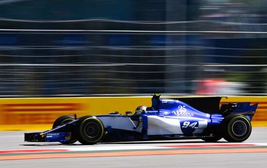 Car racing. Formula 1 Grand Prix of Russia. Free races. First session