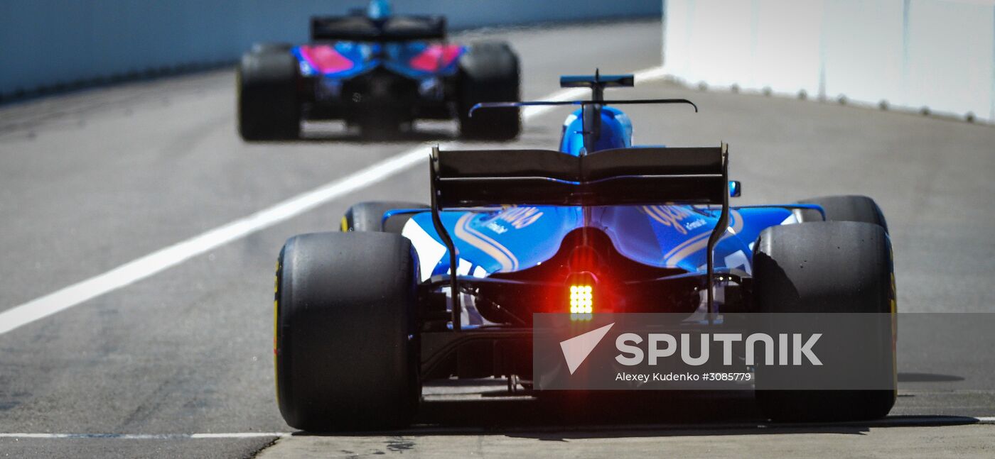 Car racing. Formula 1 Grand Prix of Russia. Free races. First session