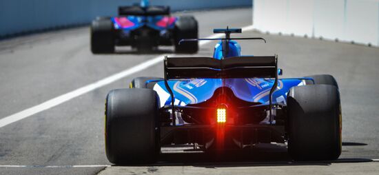 Car racing. Formula 1 Grand Prix of Russia. Free races. First session