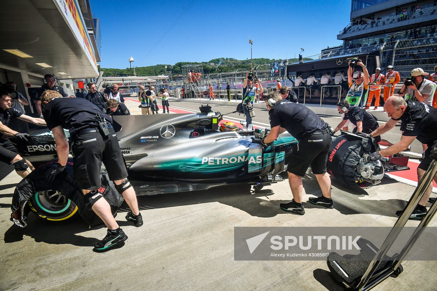 Car racing. Formula 1 Grand Prix of Russia. Free races. First session
