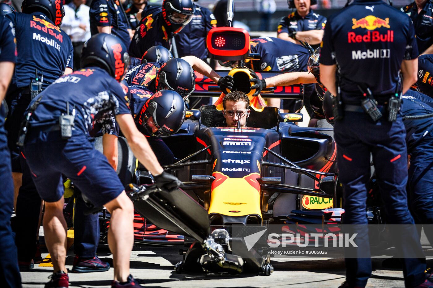 Car racing. Formula 1 Grand Prix of Russia. Free races. First session
