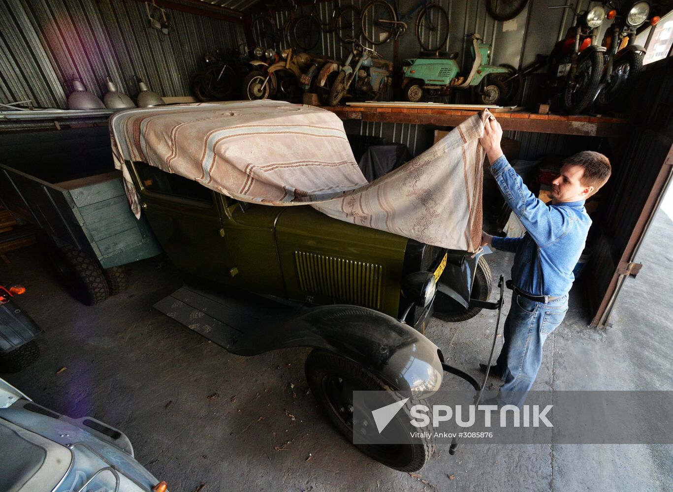 World War II era vehicles are prepared for Victory Day parade in Vladivostok