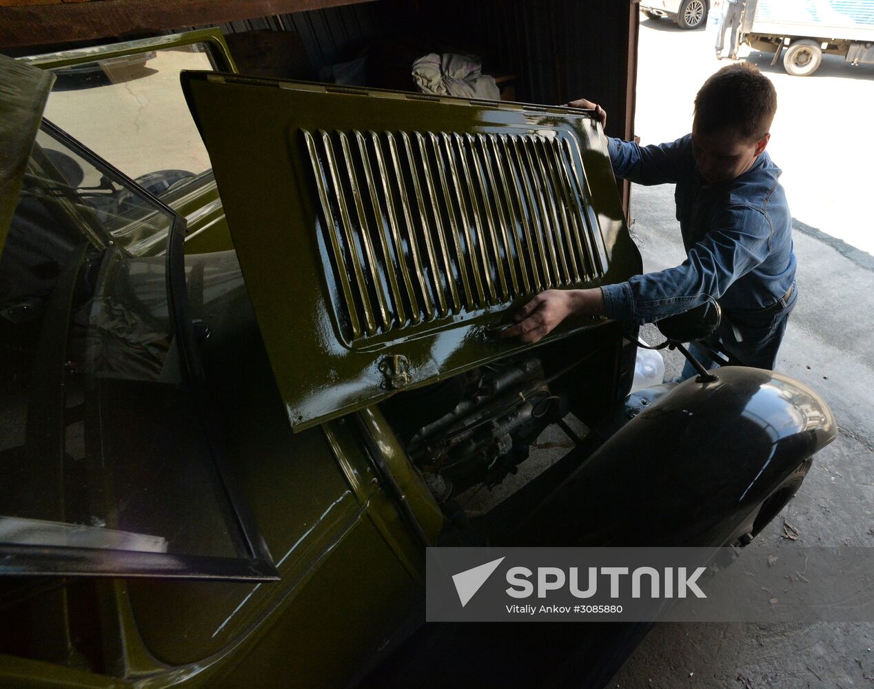 World War II era vehicles are prepared for Victory Day parade in Vladivostok