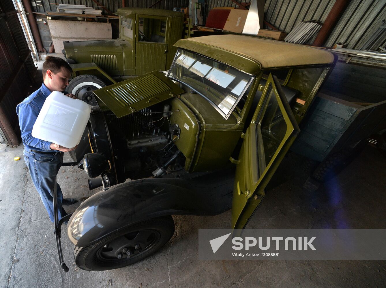 World War II era vehicles are prepared for Victory Day parade in Vladivostok