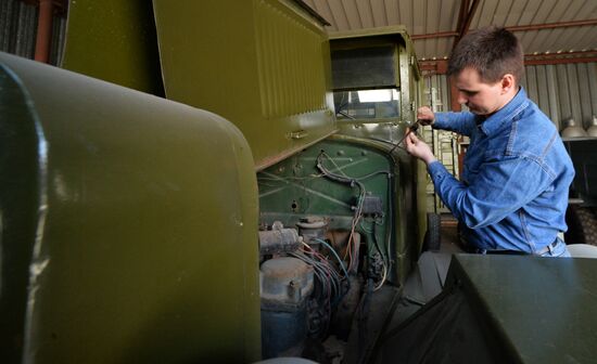 World War II era vehicles are prepared for Victory Day parade in Vladivostok