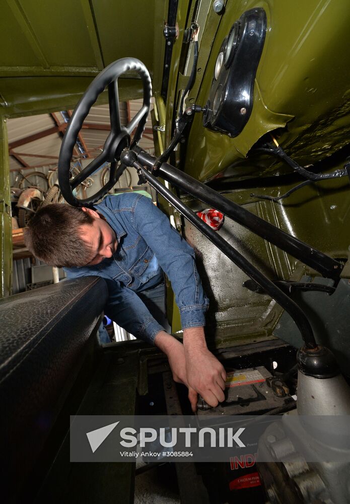 World War II era vehicles are prepared for Victory Day parade in Vladivostok