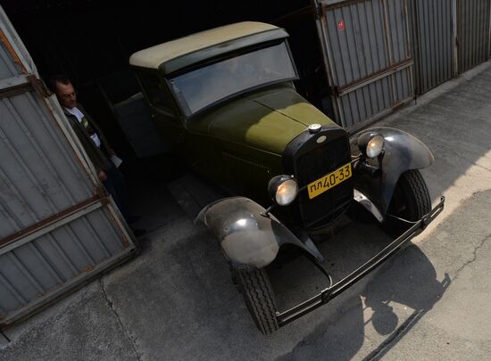 World War II era vehicles are prepared for Victory Day parade in Vladivostok