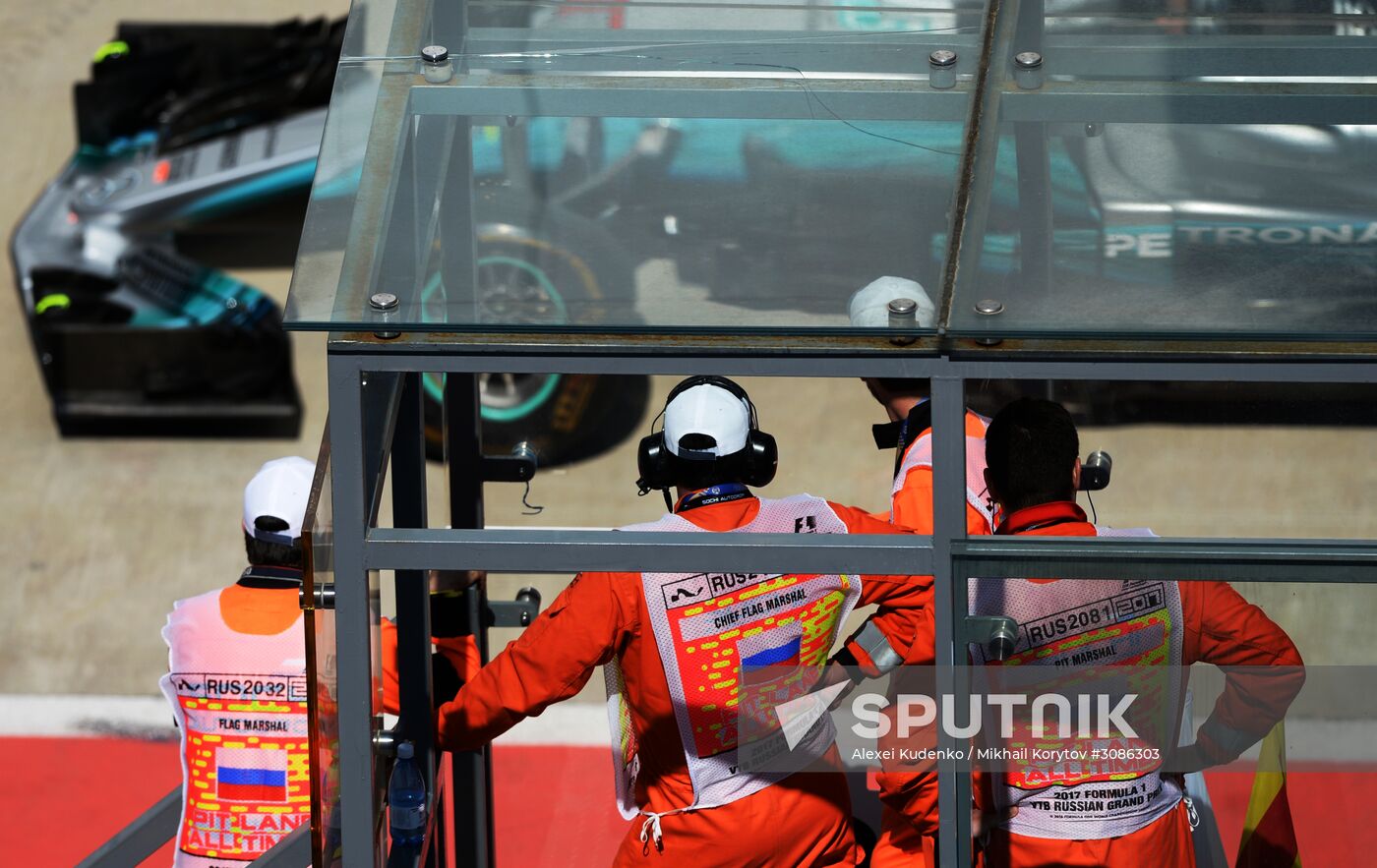 Car racing. Formula 1 Grand Prix of Russia. Free races. Third session