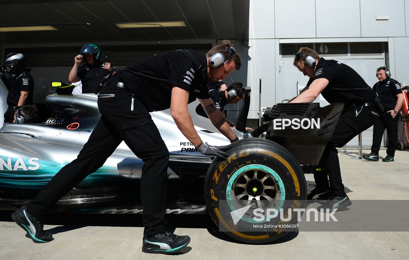 Car racing. Formula 1 Grand Prix of Russia. Free races. Third session