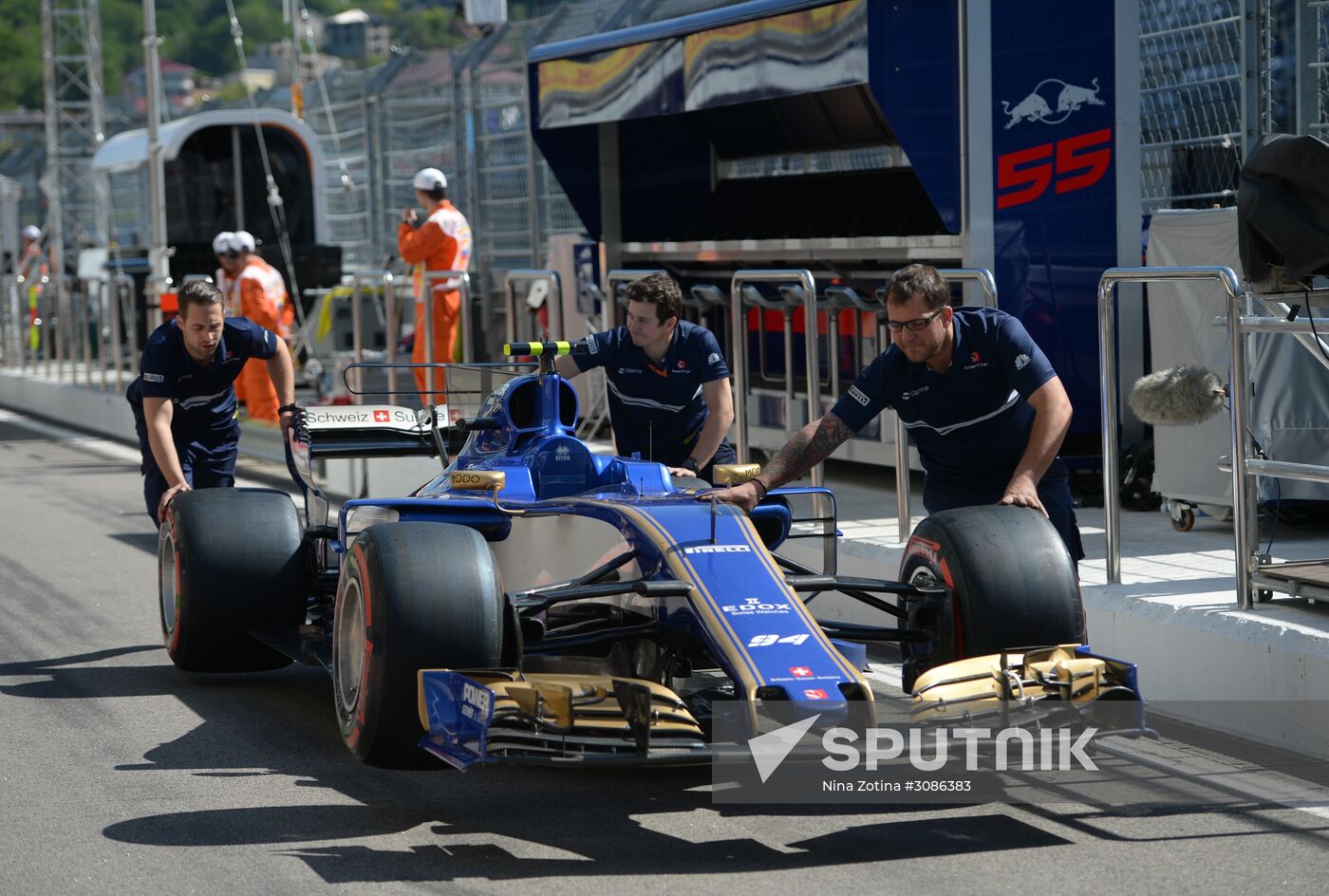Car racing. Formula 1 Grand Prix of Russia. Free races. Third session