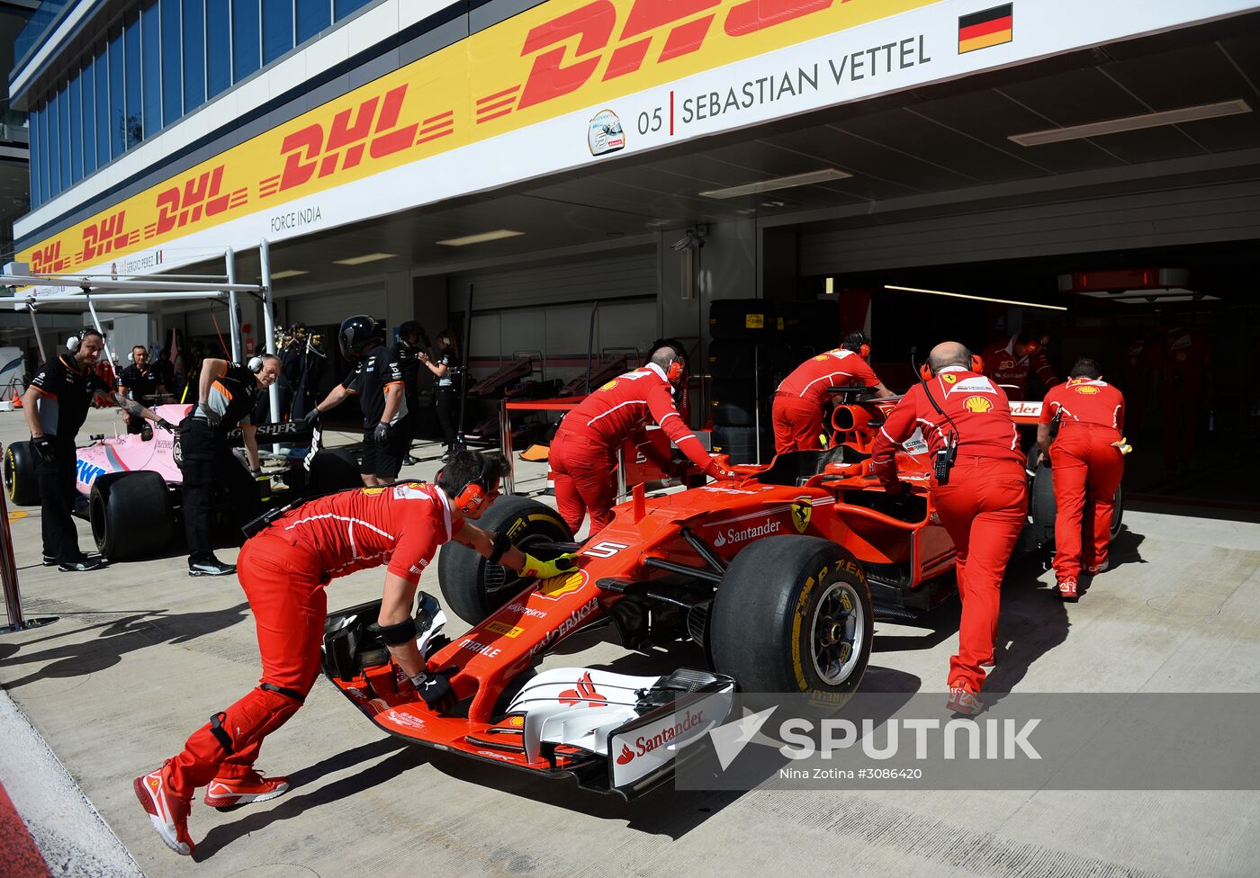 Car racing. Formula 1 Grand Prix of Russia. Free races. Third session