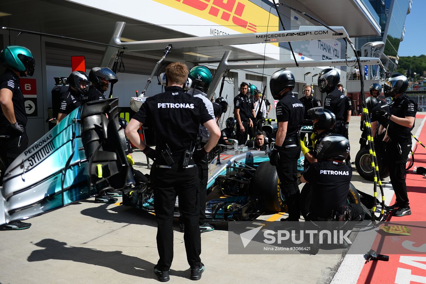 Car racing. Formula 1 Grand Prix of Russia. Free races. Third session