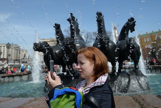 Fountain season opens in Moscow