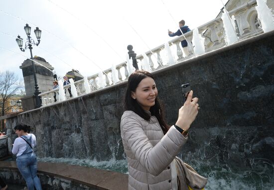 Fountain season opens in Moscow