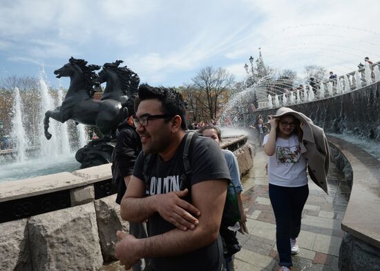 Fountain season opens in Moscow