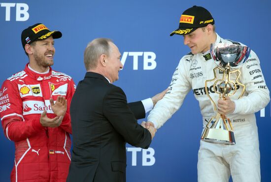 President Vladimir Putin attends Russian leg of Formula One in Sochi