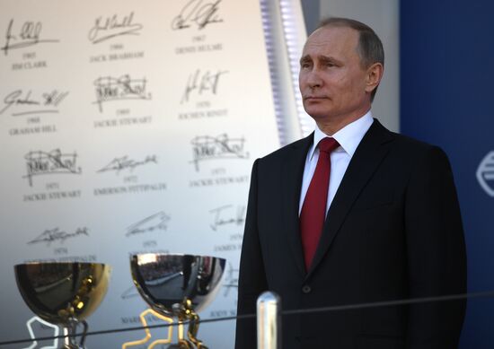 President Vladimir Putin attends Russian leg of Formula One in Sochi