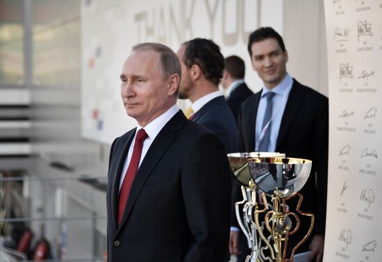 President Vladimir Putin attends Russian leg of Formula One in Sochi