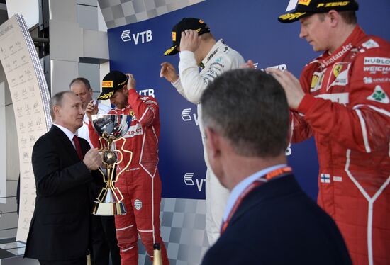 President Vladimir Putin attends Russian leg of Formula One in Sochi