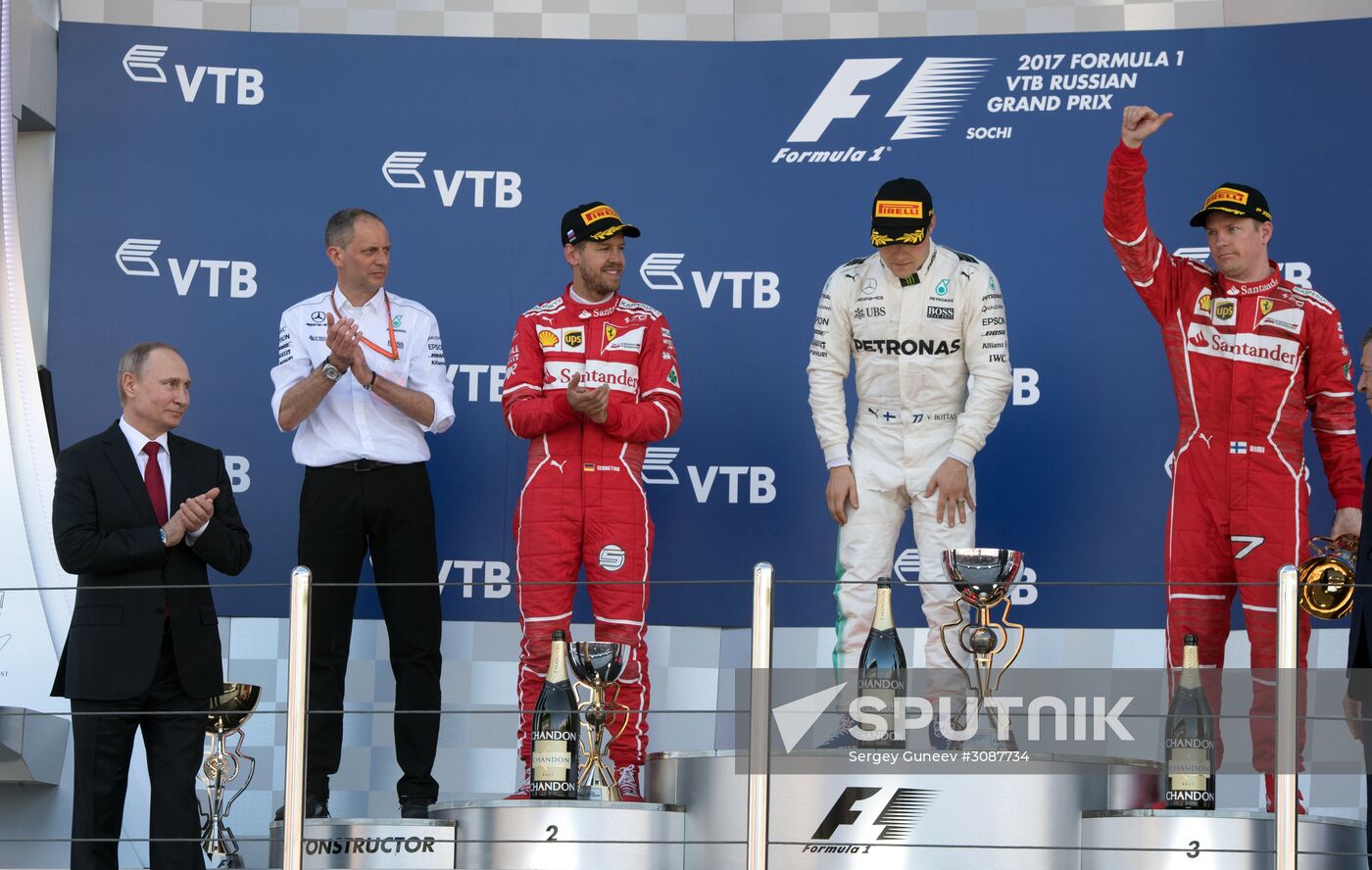 President Vladimir Putin attends Russian leg of Formula One in Sochi