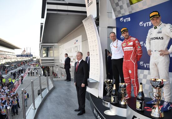 President Vladimir Putin attends Russian leg of Formula One in Sochi