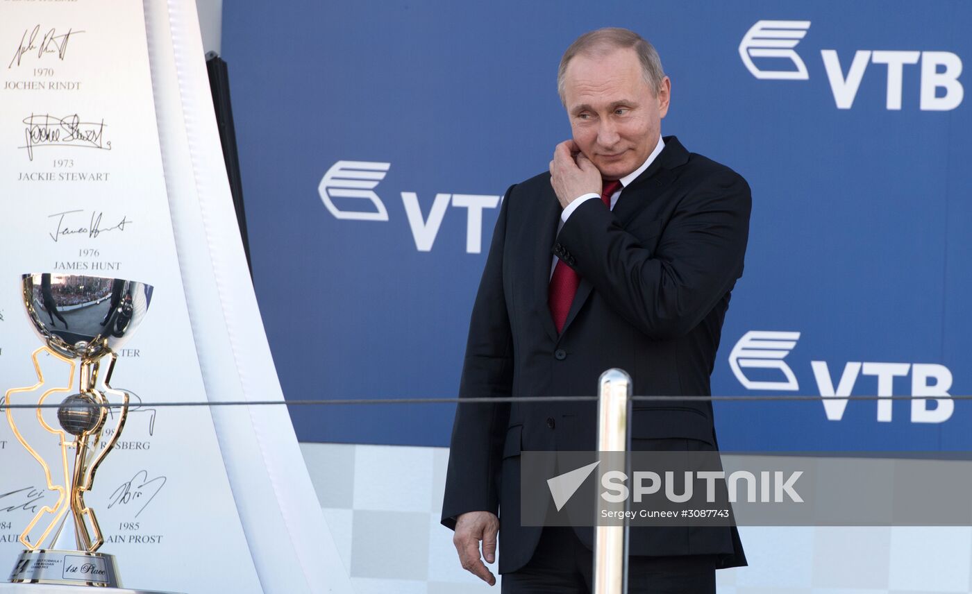 President Vladimir Putin attends Russian leg of Formula One in Sochi