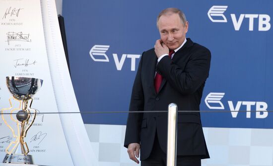 President Vladimir Putin attends Russian leg of Formula One in Sochi