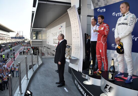 President Vladimir Putin attends Russian leg of Formula One in Sochi