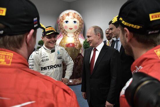 President Vladimir Putin attends Russian leg of Formula One in Sochi